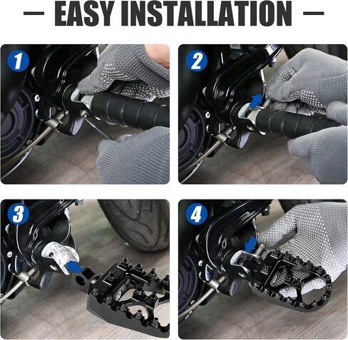 Motorcycle Footpegs 360° Roating Wide Foot Pegs CNC MX Chopper Bobber Style Fits for Harley Dyna Sportster FLFB FLSTF Iron 883 Softail Street Glide, Black in Saudi Arabia