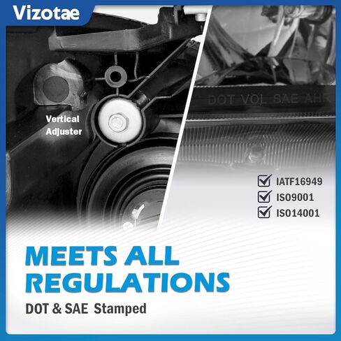 Headlights Assembly for 2003-2007 Honda Accord Halogen Headlamp Replacement, High/Low Beam W/Bulbs, Driver & Passenger Side in Kuwait