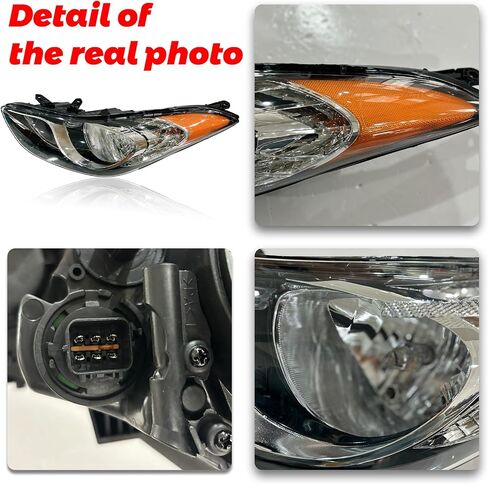 Headlight Assembly Compatible with 2011 2012 2013 Hyundai Elantra w/Bulbs Halogen Headlamp(Left and Right) in Kuwait