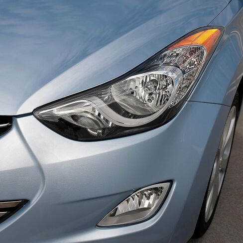 Headlight Assembly Compatible with 2011 2012 2013 Hyundai Elantra w/Bulbs Halogen Headlamp(Left and Right) in Kuwait