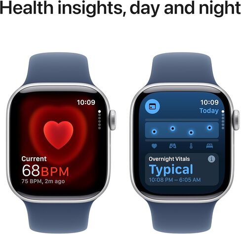 Apple Watch Series 10 [GPS, 42mm] - Jet Black Aluminum Case with Stone Gray Sport Band, S/M (Renewed) in Saudi Arabia