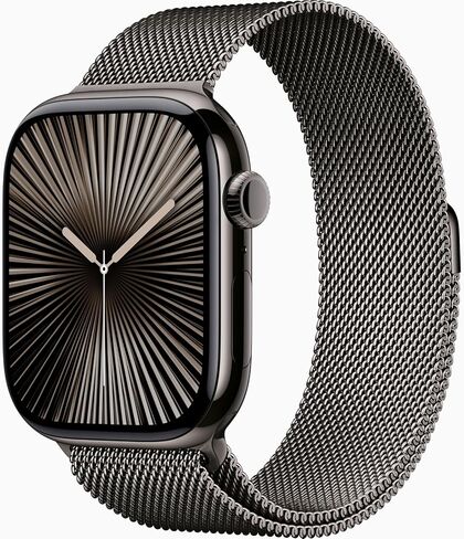 Apple Watch Series 10 [GPS, 42mm] - Jet Black Aluminum Case with Stone Gray Sport Band, S/M (Renewed) in Saudi Arabia