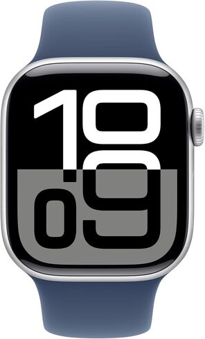 Apple Watch Series 10 [GPS, 42mm] - Jet Black Aluminum Case with Stone Gray Sport Band, S/M (Renewed) in Saudi Arabia