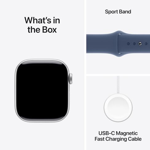 Apple Watch Series 10 [GPS, 42mm] - Jet Black Aluminum Case with Stone Gray Sport Band, S/M (Renewed) in Saudi Arabia