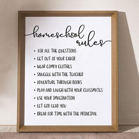 Homeschool Rules Wall Decor Homeschool Room Decor Print Child Wall Art Kids Decoration Homeschool Print Wall Hanging, 8x10 inch - UNFRAMED in Saudi Arabia