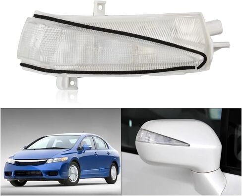 Rear View LED Side Mirror Turn Signal Passenger Side, Car Rearview Mirror Side Marker Light, Compatible with Honda Civic Hybrid 2006-2011 8th Geneion, Right Side in Saudi Arabia