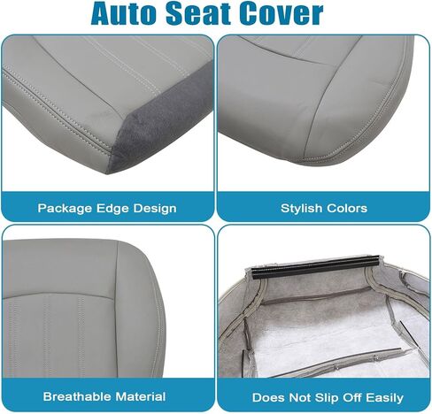 Priprilod Gray Leather Driver Side Bottom Replacement Seat Cover Compatible with Chrysler 300C Limited 2005 2006 2007 2008 2009 2010 in Kuwait