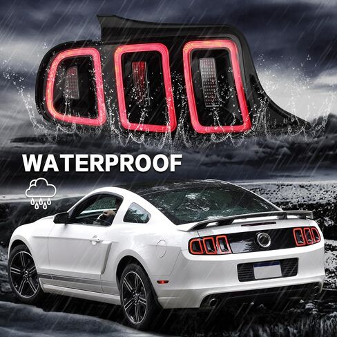 LED LED Tail Lights متوافقة مع Ford Mustang 2010-2014 Sequential Trans Signal Scipens Brake Lamplize Slip & Play Side Driver Side & Right Passenger Side 1 (Red W/Blacktrim) in Kuwait