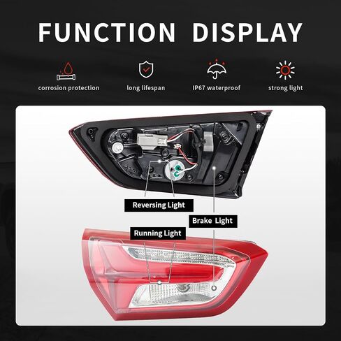 KARPAL Tail light Halogen Inner Rear Right Passenge Side Brake Backup Light Stop Lamp Assembly Compatible with 2019-2022 Chevy Malibu 84595945 in Saudi Arabia