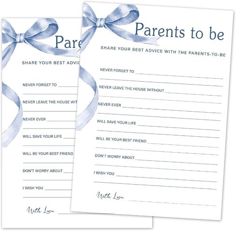 Baby Family Feud Baby Shower Game Set, 30 Blue Bow Baby Shower Game Cards with 1 Answer Card, Game Cards for Baby Announcement Gender Reveal, Baby Shower Party & Activities Supplies -B04 in Kuwait