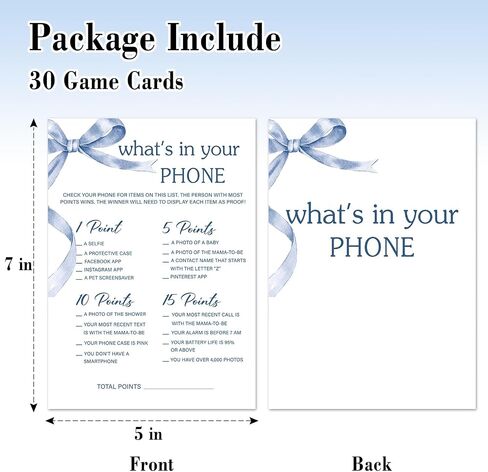 Baby Family Feud Baby Shower Game Set, 30 Blue Bow Baby Shower Game Cards with 1 Answer Card, Game Cards for Baby Announcement Gender Reveal, Baby Shower Party & Activities Supplies -B04 in Kuwait