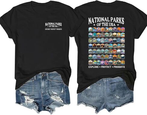 National Parks of The USA Shirt Outdoor Adventure T-Shirt Nature Hiking Camping T-Shirt in Saudi Arabia