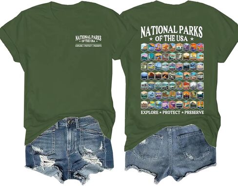 National Parks of The USA Shirt Outdoor Adventure T-Shirt Nature Hiking Camping T-Shirt in Saudi Arabia