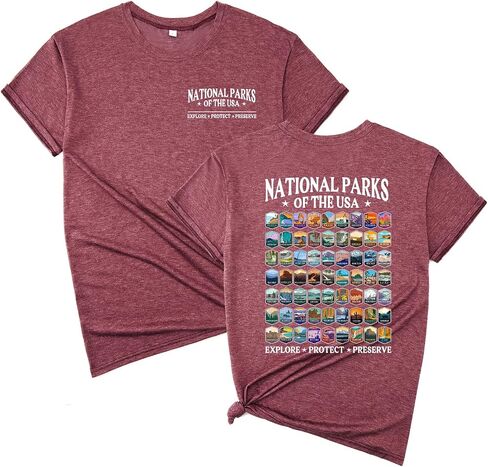 National Parks of The USA Shirt Outdoor Adventure T-Shirt Nature Hiking Camping T-Shirt in Saudi Arabia