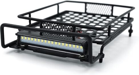 رف سقف سيارة GOOLRC RC ، حامل أمتعة رف سقف معدني مع مصابيح LED لـ 1/14 1/12 1/10 SCX10 CC01 MN D90 D91 D99 MN90 MN99S RC CRAWLER CAR (Style A2) in Saudi Arabia