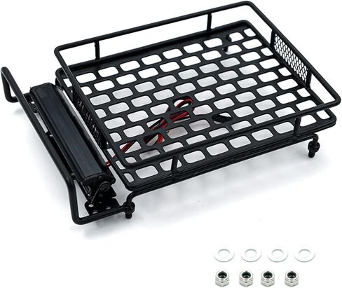 رف سقف سيارة GOOLRC RC ، حامل أمتعة رف سقف معدني مع مصابيح LED لـ 1/14 1/12 1/10 SCX10 CC01 MN D90 D91 D99 MN90 MN99S RC CRAWLER CAR (Style A2) in Saudi Arabia