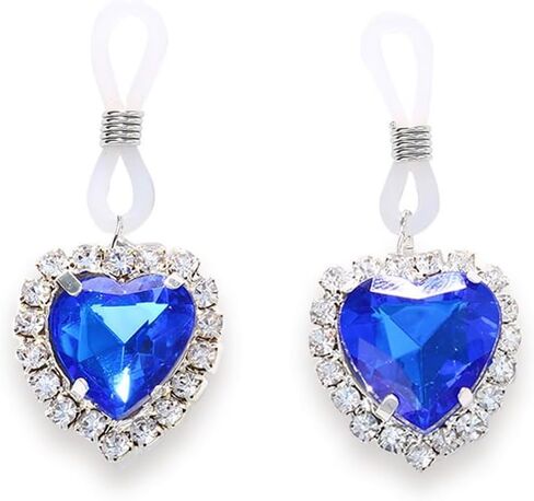 Sparkling CZ Crystal Heart Dangle Non Piercing Fake Nipple Rings for Women Adjustable Nipple Noose Non Pierced Fake Nipple Ring Dainty Fake Nipple Jewelry in Saudi Arabia