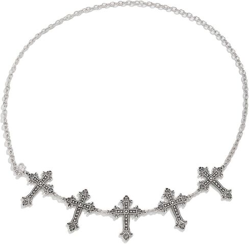 Black Cross Waist Chain Belt for Women Adjustable Silver Body Chain Belt Trendy Tassel Cross Belly Chain Belt Long Metal Link Chain Belt Punk Body Jewelry in Saudi Arabia