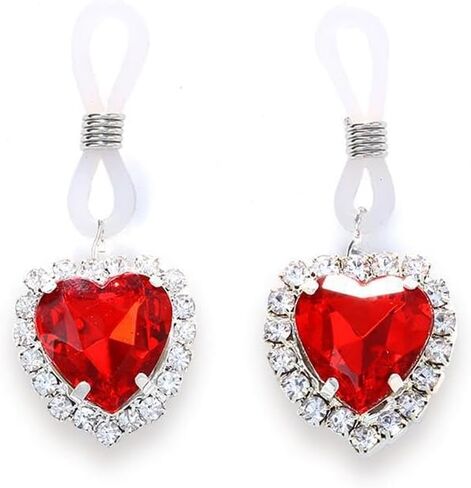 Sparkling CZ Crystal Heart Dangle Non Piercing Fake Nipple Rings for Women Adjustable Nipple Noose Non Pierced Fake Nipple Ring Dainty Fake Nipple Jewelry in Saudi Arabia