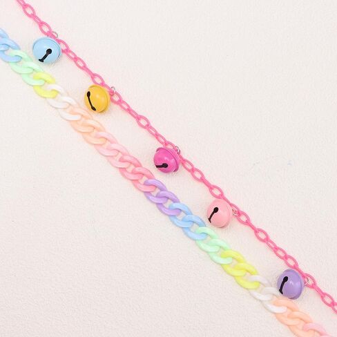 Colorful Jingling Bell Charm Acrylic Pants Trousers Chain for Women Men Lovely Sounds Bells Rainbow Layered Punk Rock Wallet Belt Pocket Waist Jeans Chains Hip Hop Gothic Street Body Accessories in Saudi Arabia