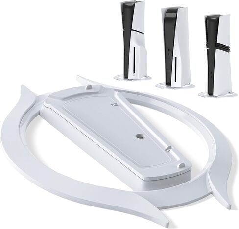 playvital Vertical Stand for ps5/Slim/Pro/Standard Console Disc & Digital, Space-Saving Holder Base Accessories for ps5/Pro/Slim with Anti-Slip Pads, Enhanced Stability - Black in Kuwait