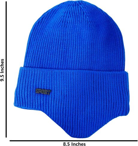 Super Soft Plush-Lined Solid Color Knitted Sport Cuffed Hat with Ear Cover in Saudi Arabia