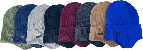 Super Soft Plush-Lined Solid Color Knitted Sport Cuffed Hat with Ear Cover in Saudi Arabia