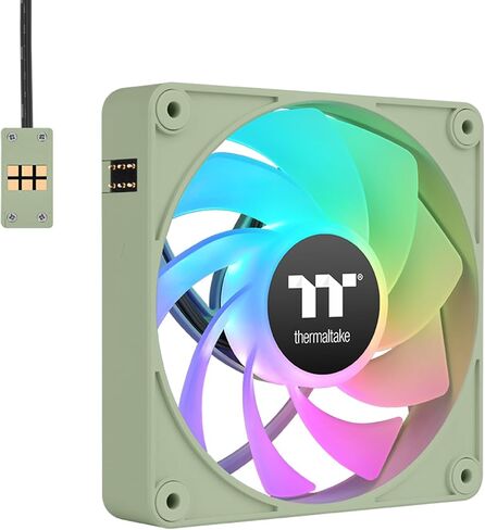 Thermaltake CT140 EX ARGB Sync PC Cooling Fan 3 Pack, PWM 500~1800 RPM, 5V Motherboard Sync, 16.8 Million Colors 9 LEDs, MagForce 2.0 Connectors, Hydraulic Bearing, Racing Green, CL-F222-PL14RG-A in Kuwait
