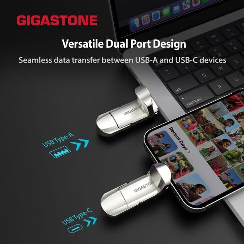 GIGASTONE USB-C SSD 256GB Gaming External SSD PS5 iPhone15 USB3.2 Gen2 500MB/s USB-A + USB-C Portable Solid State Drive MacBook iPad Laptop Smartphone SSD Backup Hard Drive in Saudi Arabia