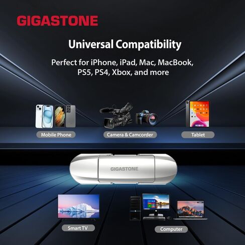 GIGASTONE USB-C SSD 256GB Gaming External SSD PS5 iPhone15 USB3.2 Gen2 500MB/s USB-A + USB-C Portable Solid State Drive MacBook iPad Laptop Smartphone SSD Backup Hard Drive in Saudi Arabia