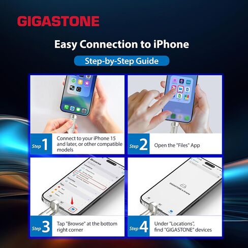 GIGASTONE USB-C SSD 256GB Gaming External SSD PS5 iPhone15 USB3.2 Gen2 500MB/s USB-A + USB-C Portable Solid State Drive MacBook iPad Laptop Smartphone SSD Backup Hard Drive in Saudi Arabia