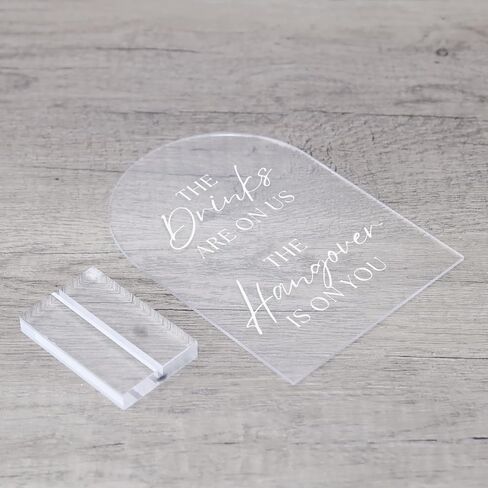 قوس الأكريليك في علامة الذاكرة المحبة ، بطاقات زفاف واضحة 5 × 7 بوصة 1/8 "سميكة وقف ، الخط الحديث ، بطاقات أكريليك مقروء in Kuwait