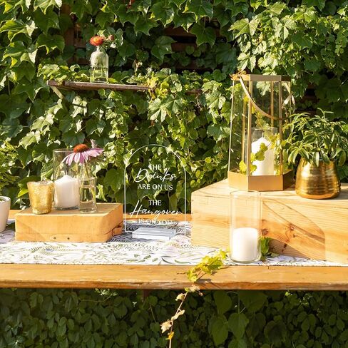 قوس الأكريليك في علامة الذاكرة المحبة ، بطاقات زفاف واضحة 5 × 7 بوصة 1/8 "سميكة وقف ، الخط الحديث ، بطاقات أكريليك مقروء in Kuwait