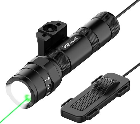 Picatinny Rail Flashlight for Rifle - 1000 Lumens LED Tactical Weapon Light with Remote Pressure Switch, USB C Rechargeable Gun AR Flashlight with Charger for Hunting Shooting, Alumium in Saudi Arabia