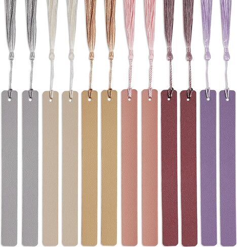 12 Pcs Pastel Leather Bookmarks Colorful Bookmarks Leather Bookmarks for Women Students Teachers Book Lovers Reading Supplies(12colors) in Kuwait