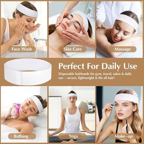 200 جهاز كمبيوتر قابل للتخلص من الشعر للنساء ، عصابة رأس سبا غير منسوجة للمكياج والسفر وتأمين الشعر أثناء الوجه in Kuwait