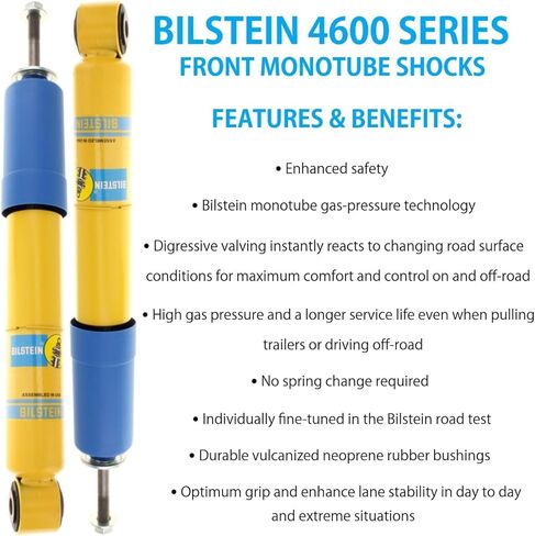 Set of 4600 Series Front & Rear Monotube Shocks fits 2005 2015 Xterra S 4WD with V6 4.0L Engine - Improves Ride Quality, Handling & Comfort - TrendsAuto Decal in Saudi Arabia