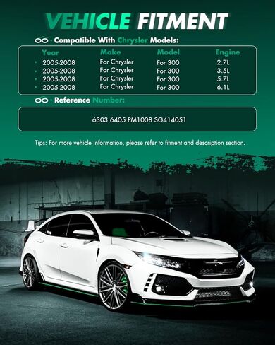 SCITOO Hood Trunk Lift Supports Replacement Struts Gas Springs Shocks Fit for Chrysler 300 2005-2008 in Kuwait