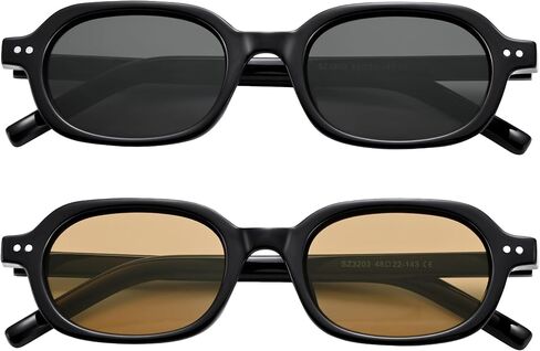 Hycredi Retro Rectangle Sunglasses for Women - Negrady Square Square Square Glasses Sharrow Shades in Kuwait