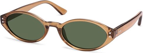Retro Polarized Oval Sunglasses for Women Chic Cat Eye Small 90s Sunnies Narrow Style AP3743 in Kuwait