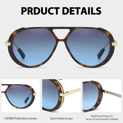 IGnaef® Tangle Free Aviator Sunglasses for Women Men with UV Protection 2025 Trendy Retro Oversized Shades IF6152 in Kuwait