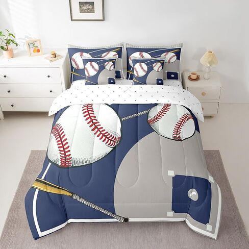 Feelyou Football Bedding Set Queen Size 7 Pieces Kids Soccer Ball Pattern for Boys Girls Teens Sports Theme Football Court Bed in a Bag with Comforter, Sheets, Pillowcases & Cushion Cover in Kuwait
