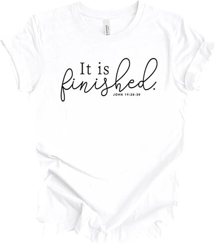 Womens Christian Tshirt تم الانتهاء من Tee John 19: 28-30 تي شيرت قصير الأكمام in Kuwait