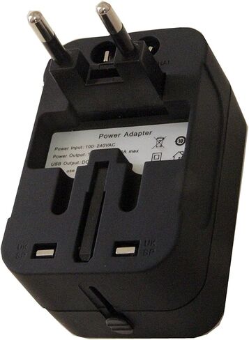 Universal Travel Adapter, PD20W International Power Adapter,1 Type-C & 1 USB-A Fast Charging Travel Charger, All in One Worldwide Wall Travel Plug Adapter, Outlet Power Plug Converter for EU UK USA AU in Kuwait