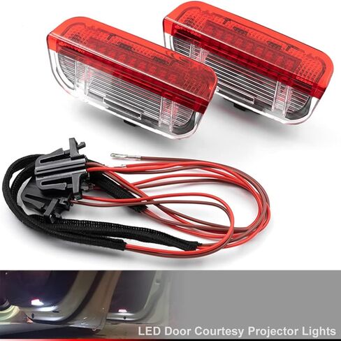 NJSBYL Led Door Panel Courtesy Lights for Atlas Arteon CC Eos Jetta MK5 MK6 Pasat-B6 NMS Golf MK7 Rabbit Footwell Step Welcome Light Side Door LED Projector Lamps White in Saudi Arabia