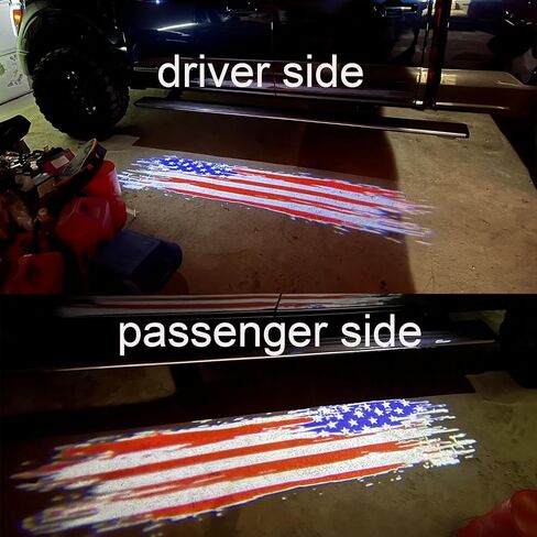 for Ford F150 F250 F350 Side Mirror Puddle Light Logo Projector, Welcome Ghost Shadow Lights, Replacement for Ford F150 F250 F350 2015-2024 (America Flag Emblem) in Saudi Arabia