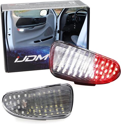 IJdmtoy Clear Lens 45-RED-RED/WHITE SIDE DOOR SESSILES COMMEBSINS متوافقة مع Ford 1997-2003 F150 ، 1997-1999 F250 Light Duty ، استبدل مصابيح العدسة الصافية/الحمراء OEM in Saudi Arabia