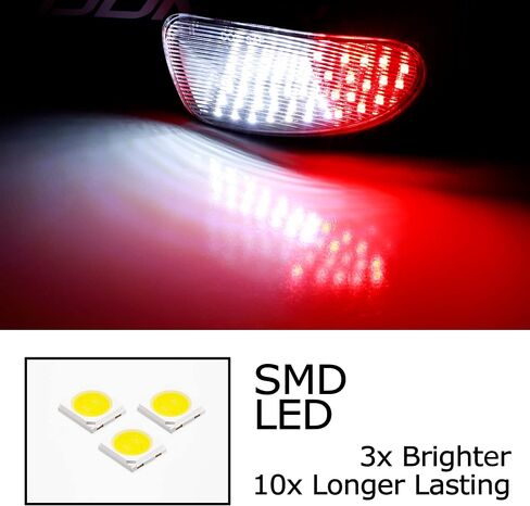 IJdmtoy Clear Lens 45-RED-RED/WHITE SIDE DOOR SESSILES COMMEBSINS متوافقة مع Ford 1997-2003 F150 ، 1997-1999 F250 Light Duty ، استبدل مصابيح العدسة الصافية/الحمراء OEM in Saudi Arabia