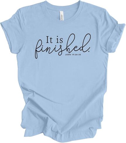 Womens Christian Tshirt It is Finished Tee John 19:28-30 Short Sleeve T-Shirt in Saudi Arabia