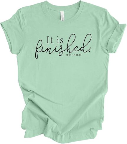 Womens Christian Tshirt تم الانتهاء من Tee John 19: 28-30 تي شيرت قصير الأكمام in Kuwait
